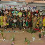 Students and staff planting saplings during Vanamahotsavam at Narayana High School, LB Nagar