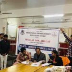 District Legal Services Authority officials holding a Special Lok Adalat for the settlement of NI Act (Cheque Bounce) cases in Ranga Reddy district court.