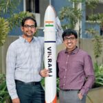 Skyroot Aerospace's Vikram-1 rocket lifting off from the ISRO launch pad in Sriharikota for the Mission Agaman